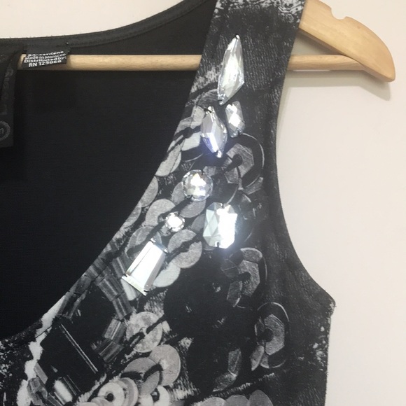 Desigual black and white peplum mini dress M - Picture 6 of 16